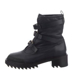 Tamara Mellon Dark Navy Blue/Black Combat Boots